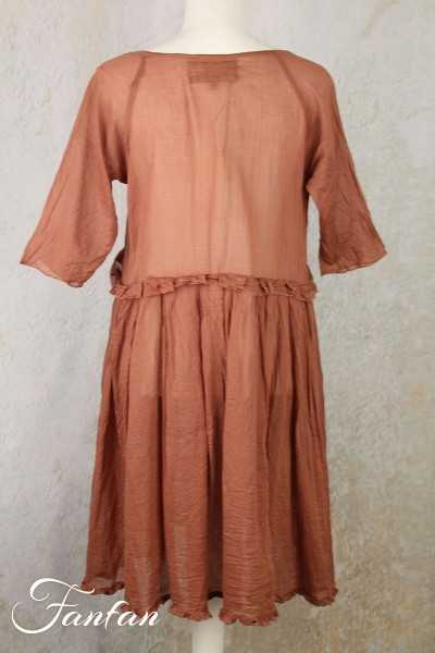Les Ours Robe Teata Bois de rose Voile coton
