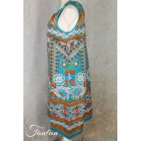 Orientique Naturally Robe Iruya 8105 Réversible Blue et Pink