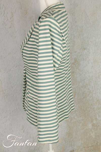 Van-Dos Veste blazer rayée vert et écru 66876239