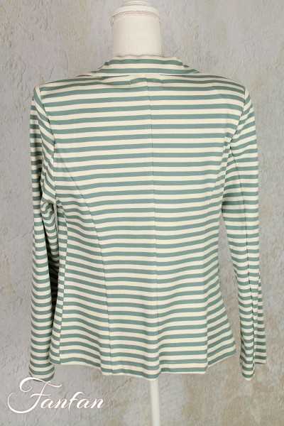 Van-Dos Veste blazer rayée vert et écru 66876239