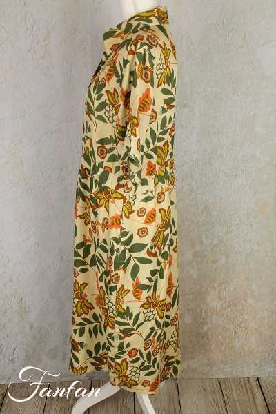 Van-Dos Robe en lin à fleurs vertes 67575931