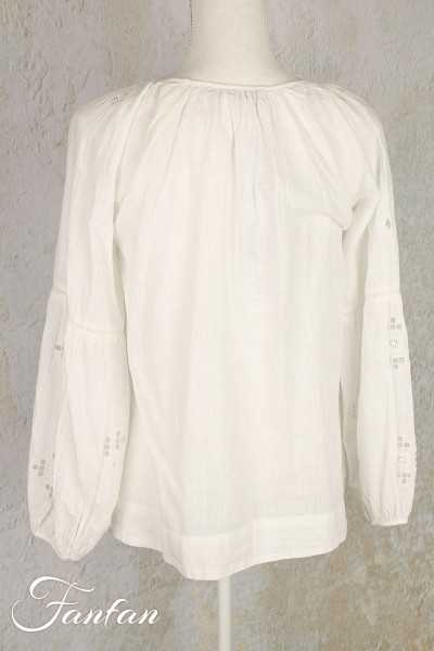 Van-Dos Blouse en coton blanc avec broderies 66175928