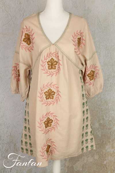 Van-Dos Robe brodée en lin et coton 67575138