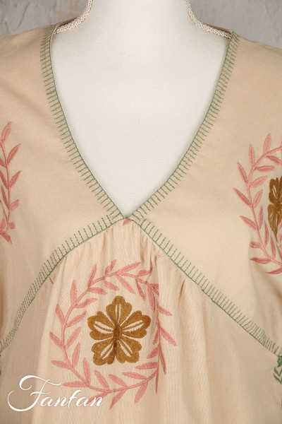 Van-Dos Robe brodée en lin et coton 67575138