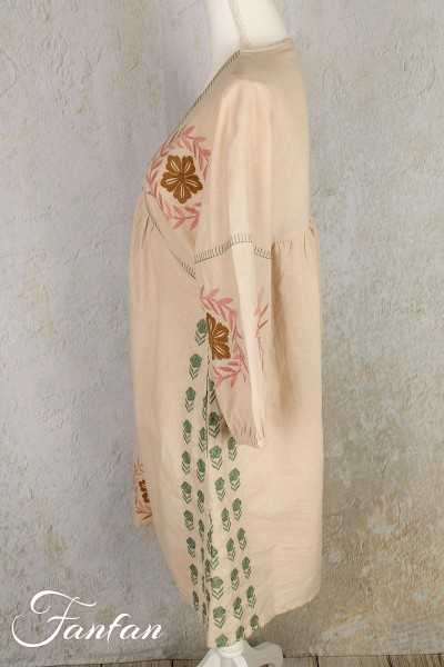 Van-Dos Robe brodée en lin et coton 67575138