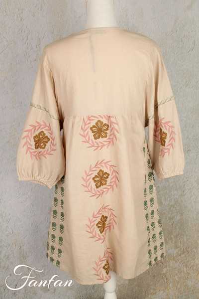 Van-Dos Robe brodée en lin et coton 67575138