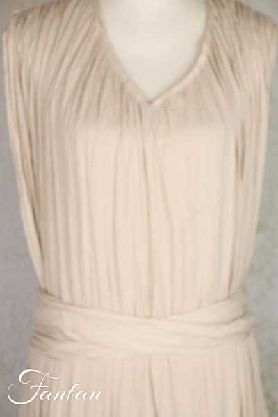 Van-Dos Robe longue plissée crème 67575138