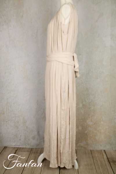 Van-Dos Robe longue plissée crème 67575138