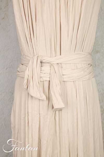 Van-Dos Robe longue plissée crème 67575138