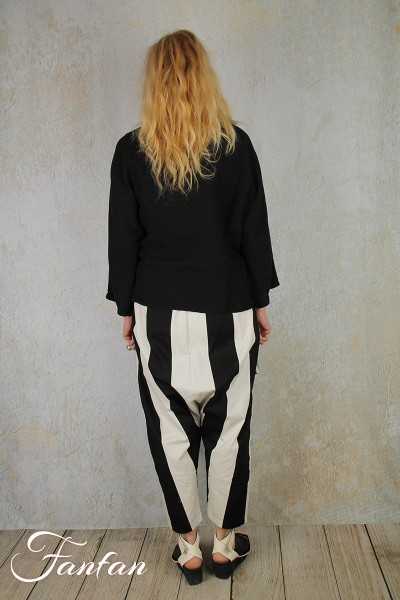 Urban by Alembika Pantalon UP330 Rayures Noir et Blanc