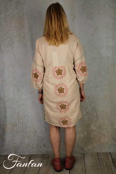 Van-Dos Robe brodée en lin et coton 67575138