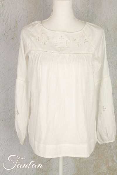 Van-Dos Blouse en coton blanc avec broderies 66175928