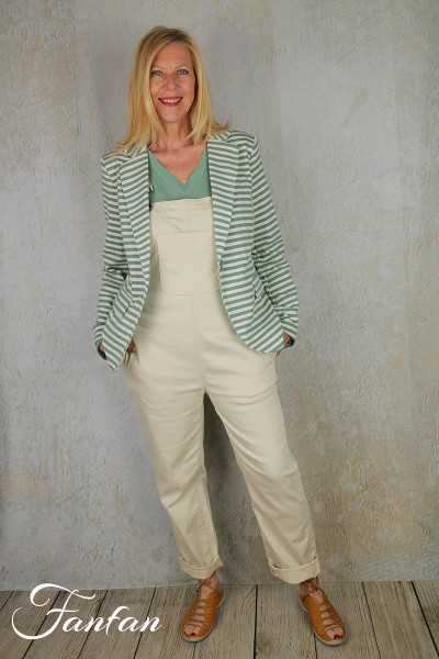 Van-Dos Veste blazer rayée vert et écru 66876239