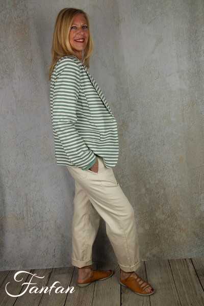 Van-Dos Veste blazer rayée vert et écru 66876239