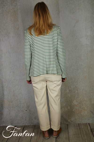 Van-Dos Veste blazer rayée vert et écru 66876239