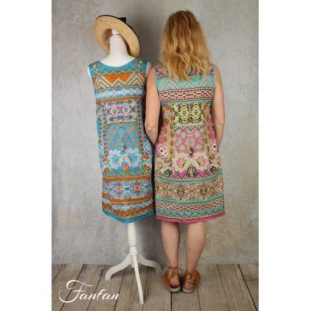 Orientique Naturally Robe Iruya 8105 Réversible Blue et Pink