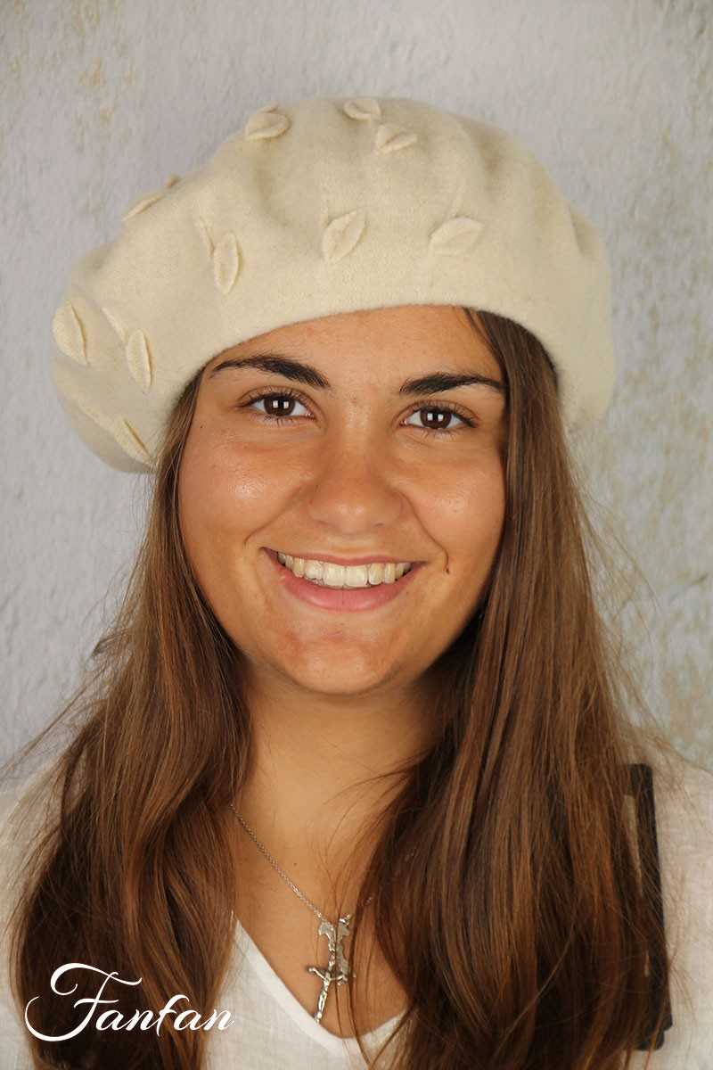 Rabionek Béret en laine vierge crème BA22.02T