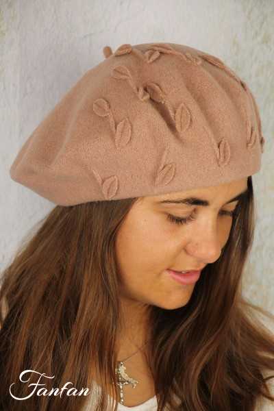 Rabionek Béret en laine vierge violine BA22.02T
