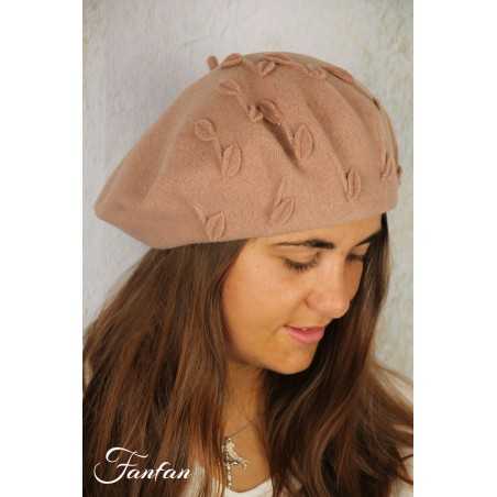 Rabionek Béret en laine vierge violine BA22.02T