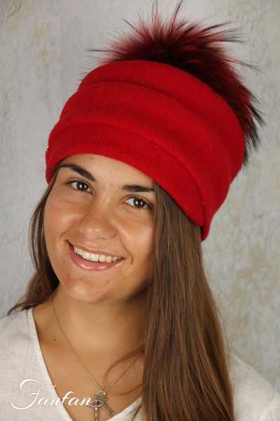 Rabionek Chapeau rouge à pompon D827PNJ
