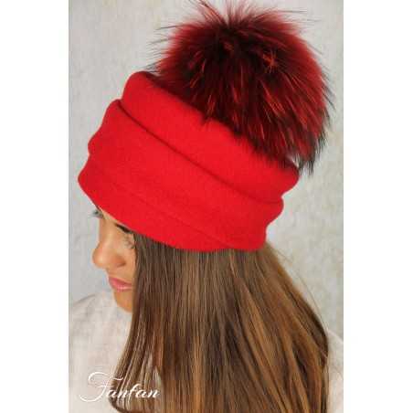 Rabionek Chapeau rouge à pompon D827PNJ