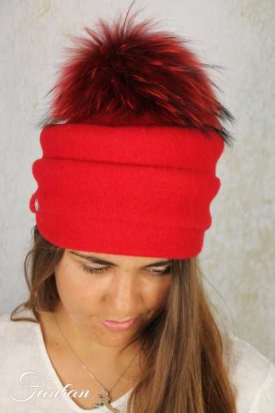 Rabionek Chapeau rouge à pompon D827PNJ