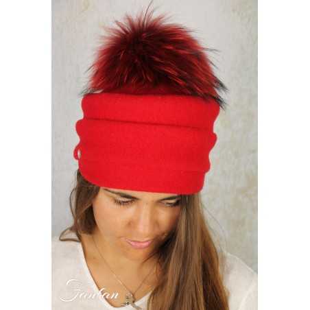 Rabionek Chapeau rouge à pompon D827PNJ