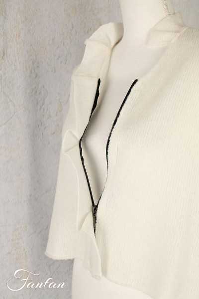 Grizas Cardigan court fantaisie 66168-R1-864 blanc cassé