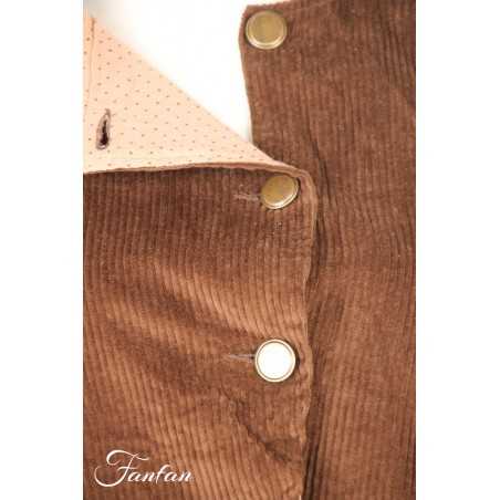 Les Ours Veste Erable Gros Velours Aubergine