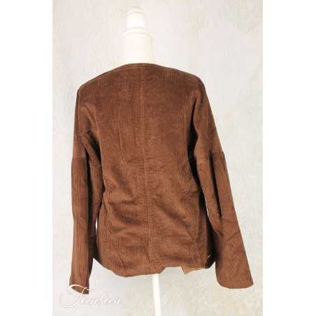 Les Ours Veste Erable Gros Velours Aubergine