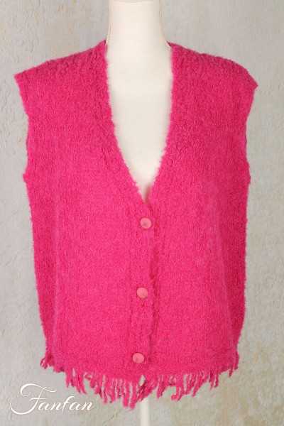 Mes Soeurs & Moi Gilet à franges Thibaut Fuchia Elektron