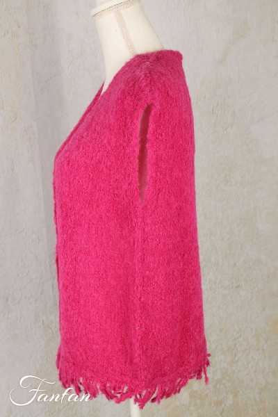 Mes Soeurs & Moi Gilet à franges Thibaut Fuchia Elektron