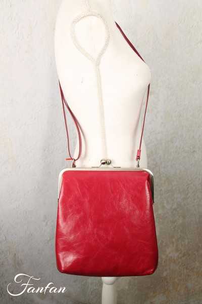 Volker Lang Sac à main MATA Medium fermoir Clic Clac Vintage Red