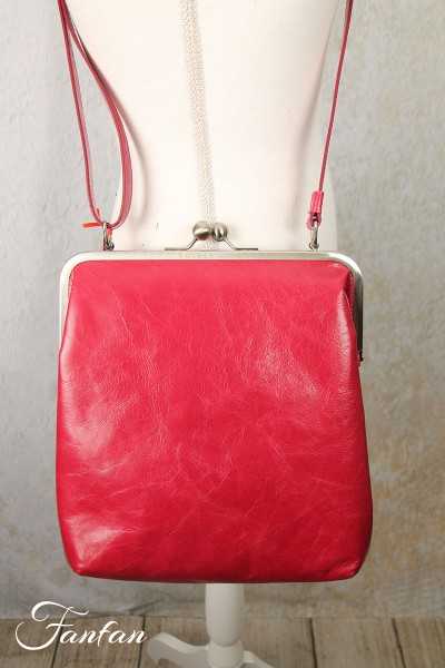 Volker Lang Sac à main MATA Medium fermoir Clic Clac Vintage Red