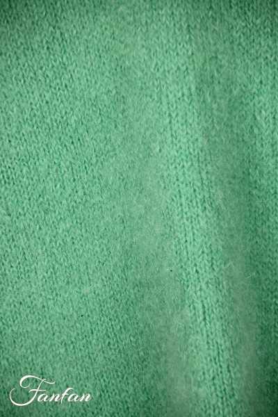 Tricot d'O Pullover vert eau fait main Kid Mohair
