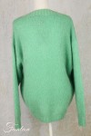 Tricot d'O Pullover vert eau fait main Kid Mohair