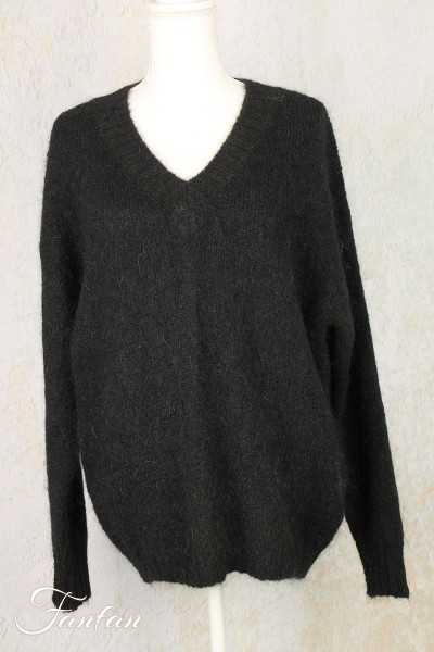 Tricot d'O Pullover noiru fait main Kid Mohair