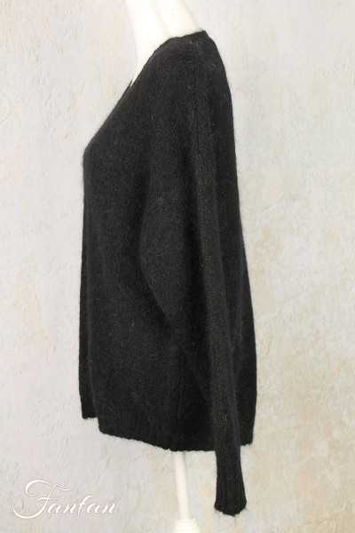 Tricot d'O Pullover noiru fait main Kid Mohair