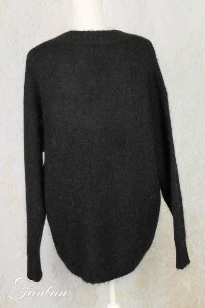 Tricot d'O Pullover noiru fait main Kid Mohair