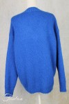Tricot d'O Pullover bleu cobalt fait main Kid Mohair