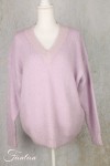 Tricot d'O Pullover lilas-rose poudré fait main Kid Mohair