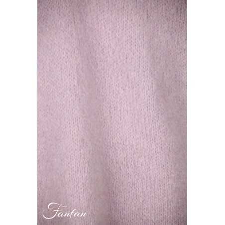 Tricot d'O Pullover lilas-rose poudré fait main Kid Mohair