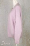 Tricot d'O Pullover lilas-rose poudré fait main Kid Mohair