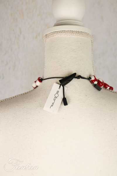 Sobral Sautoir Obsession dots rouge et blanc résine