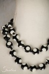 Sobral Sautoir Obsession dots noir et blanc résine