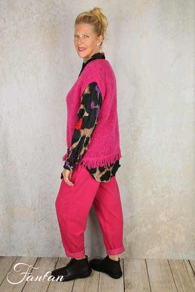 Mes Soeurs & Moi Gilet à franges Thibaut Fuchia Elektron