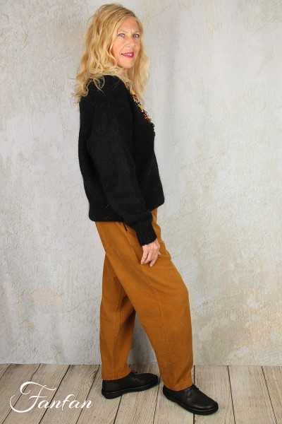 Les Tricots d'O Pullover noiru fait main Kid Mohair