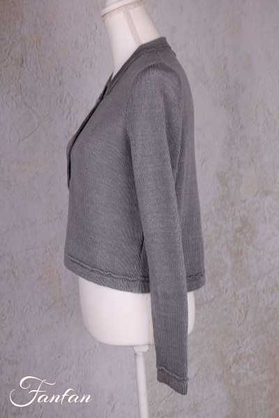 Grizas Veste courte en maille de lin gris 6919-BL506