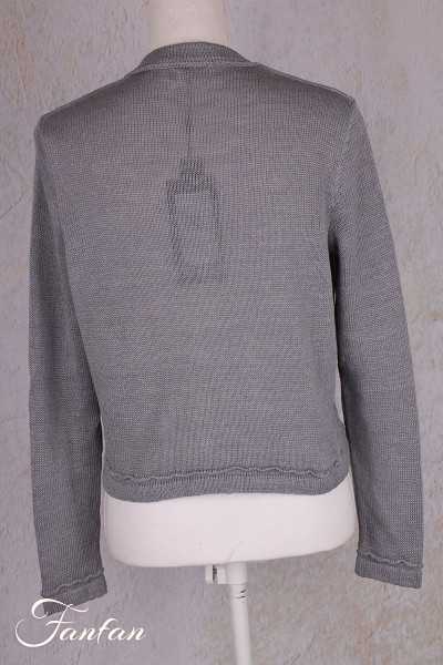 Grizas Veste courte en maille de lin gris 6919-BL506