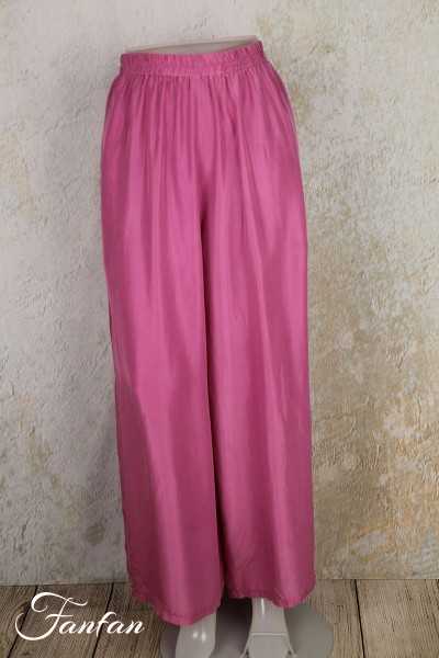 Grizas Pantalon en soie fuchsia 3667/2-S125